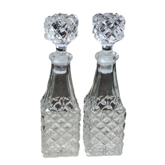 Vintage Table Cruet Set Silverplate Cut Glass Dining Table Accessories - Picture 3 of 4